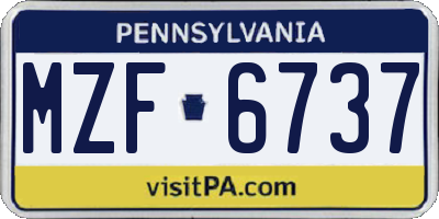 PA license plate MZF6737