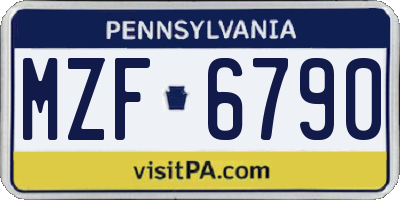 PA license plate MZF6790