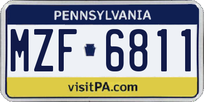 PA license plate MZF6811