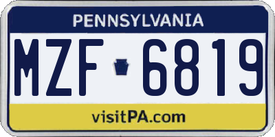 PA license plate MZF6819