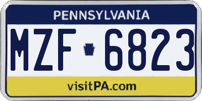 PA license plate MZF6823