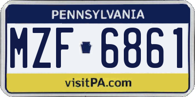 PA license plate MZF6861