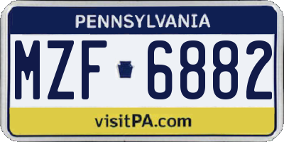 PA license plate MZF6882
