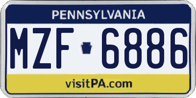 PA license plate MZF6886