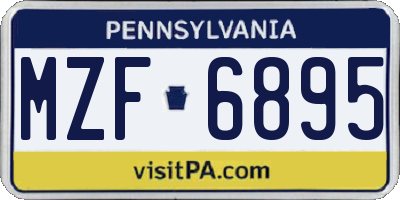 PA license plate MZF6895