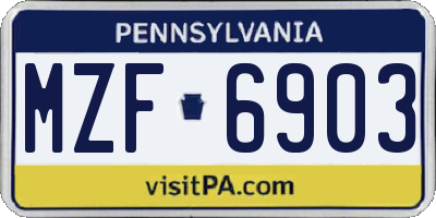 PA license plate MZF6903