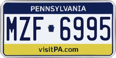 PA license plate MZF6995