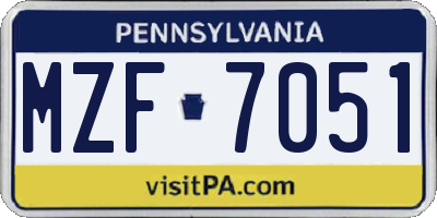 PA license plate MZF7051