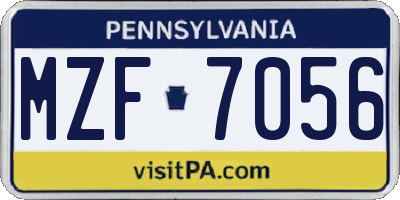 PA license plate MZF7056