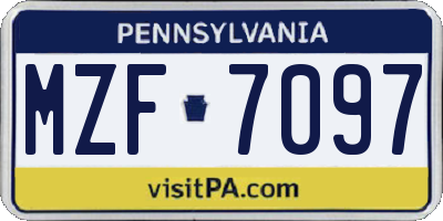 PA license plate MZF7097
