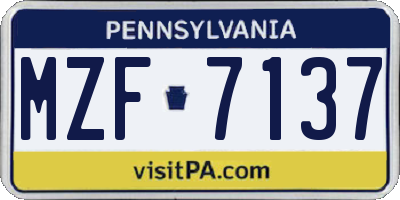 PA license plate MZF7137