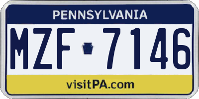 PA license plate MZF7146