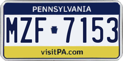 PA license plate MZF7153