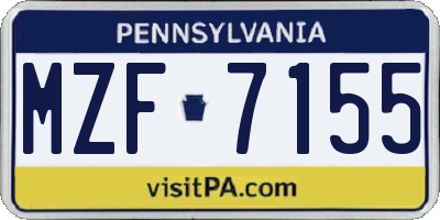 PA license plate MZF7155