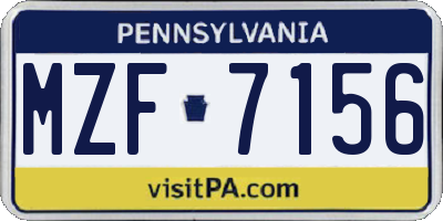 PA license plate MZF7156