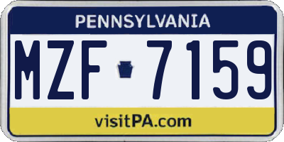 PA license plate MZF7159