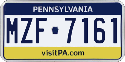 PA license plate MZF7161