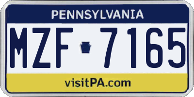 PA license plate MZF7165