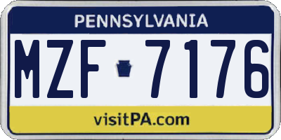 PA license plate MZF7176