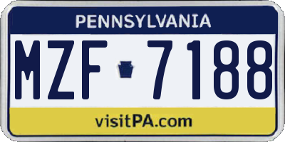 PA license plate MZF7188
