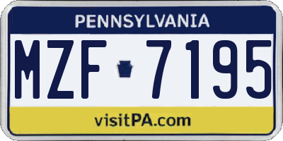 PA license plate MZF7195