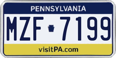 PA license plate MZF7199