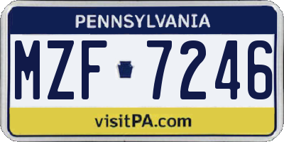 PA license plate MZF7246