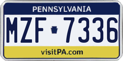 PA license plate MZF7336
