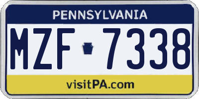 PA license plate MZF7338