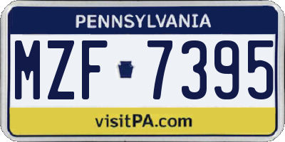 PA license plate MZF7395
