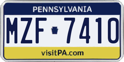 PA license plate MZF7410