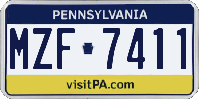 PA license plate MZF7411