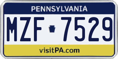 PA license plate MZF7529