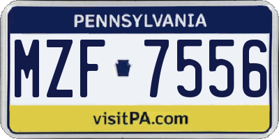 PA license plate MZF7556