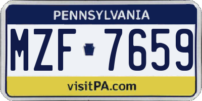 PA license plate MZF7659