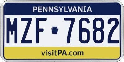 PA license plate MZF7682