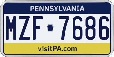 PA license plate MZF7686