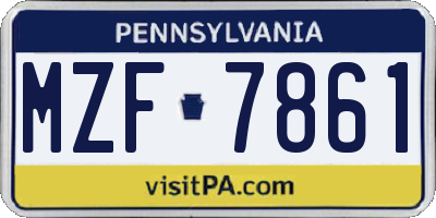 PA license plate MZF7861
