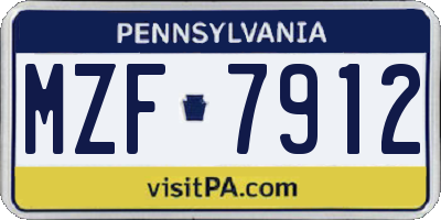 PA license plate MZF7912