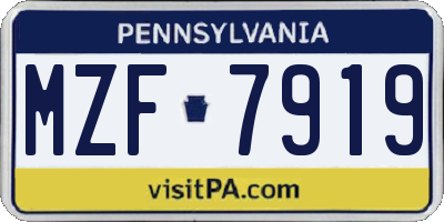 PA license plate MZF7919