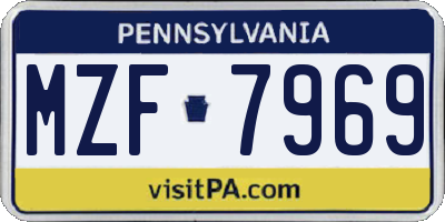 PA license plate MZF7969