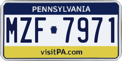 PA license plate MZF7971
