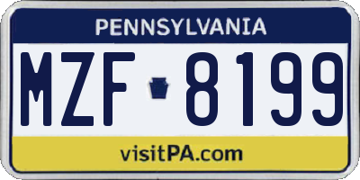 PA license plate MZF8199