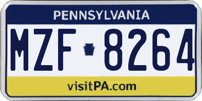 PA license plate MZF8264