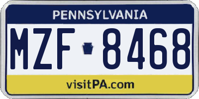 PA license plate MZF8468