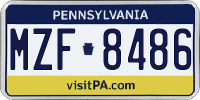 PA license plate MZF8486