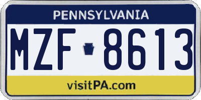 PA license plate MZF8613