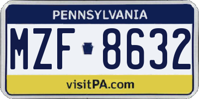 PA license plate MZF8632