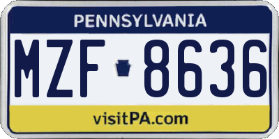 PA license plate MZF8636