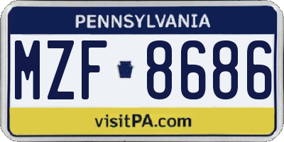 PA license plate MZF8686